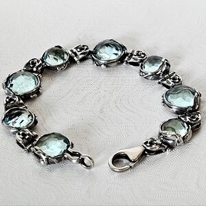 Silpada Sterling Silver Aqua Glass Bracelet Incentive Sterling Club Rep Award